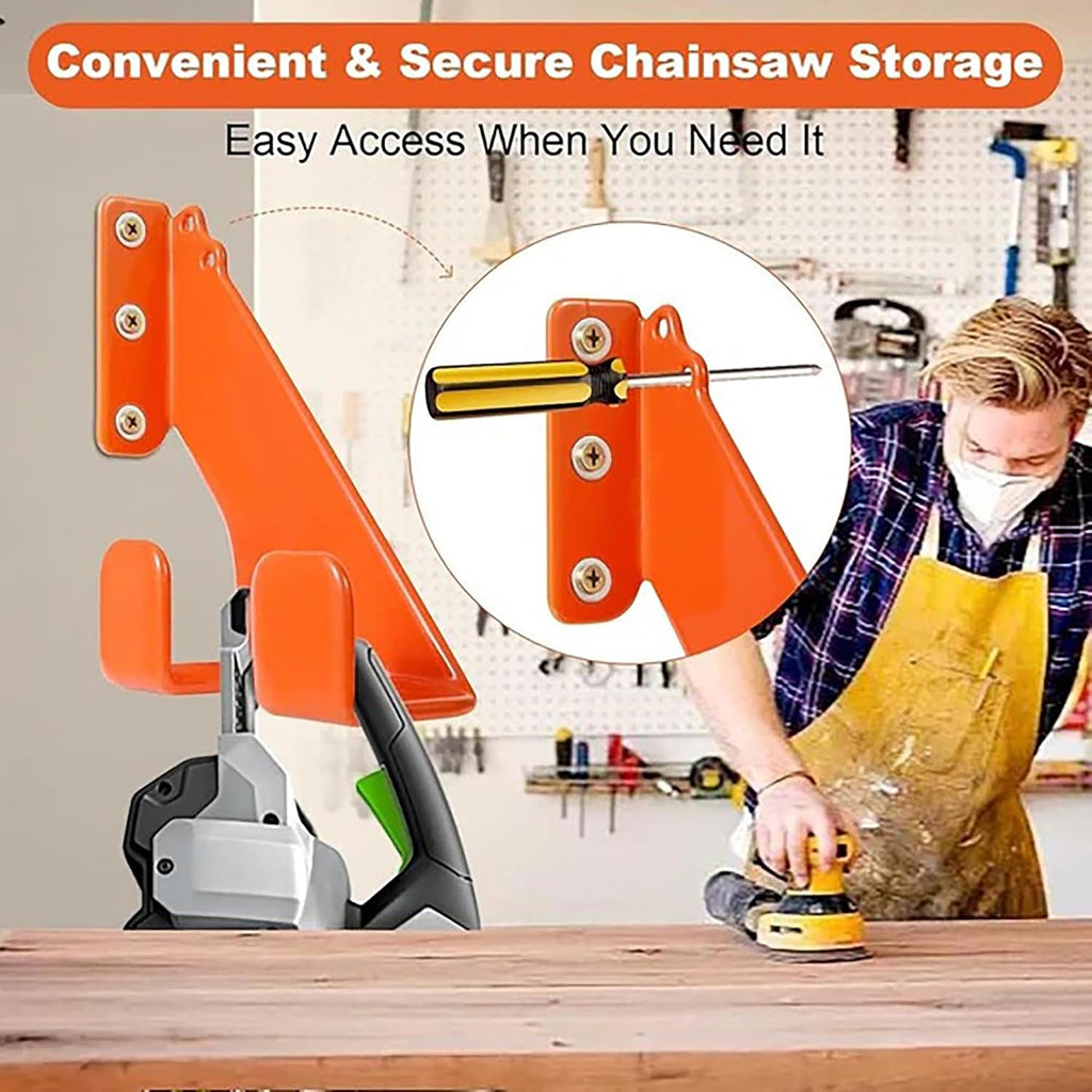 Chainsaw Hanger, 6 Pack Heavy Duty Chainsaw Holder Wall Mount, Garage Shop Organization and Storage Shed Organizer Weed Eater Hanger Backpack Blower Rack Yard Maintenance Must Haves