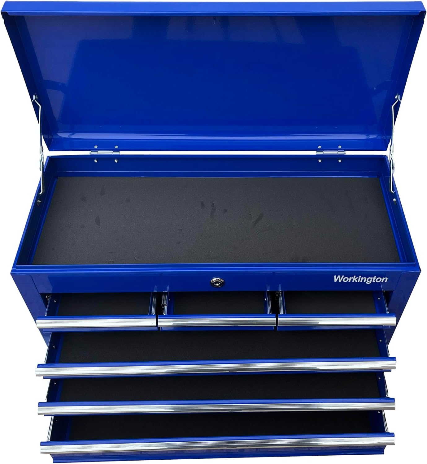 Workington Portable Metal Tool Chest with 6 Drawers, 24' 6-Drawer Tool Chest Cabinet with Ball Bearing Drawer Slides, Steel Tool Storage Box Organizer 4005 Blue