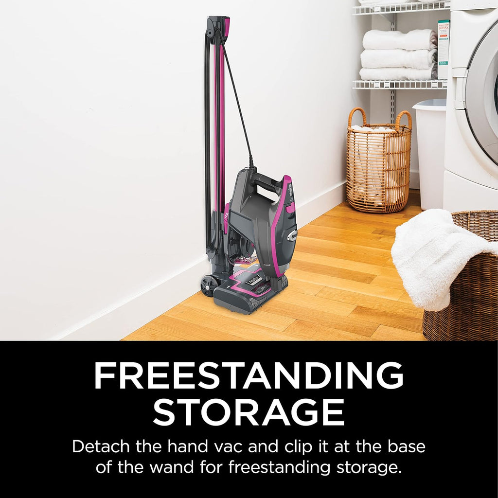 Shark HV371 Rocket Pro DLX Corded Stick, Removable Hand Vacuum, Advanced Swivel Steering, XL Cup, Crevice Tool, Upholstery Tool & Anti-Allergen Dust Brush (Fuchsia) (Renewed)