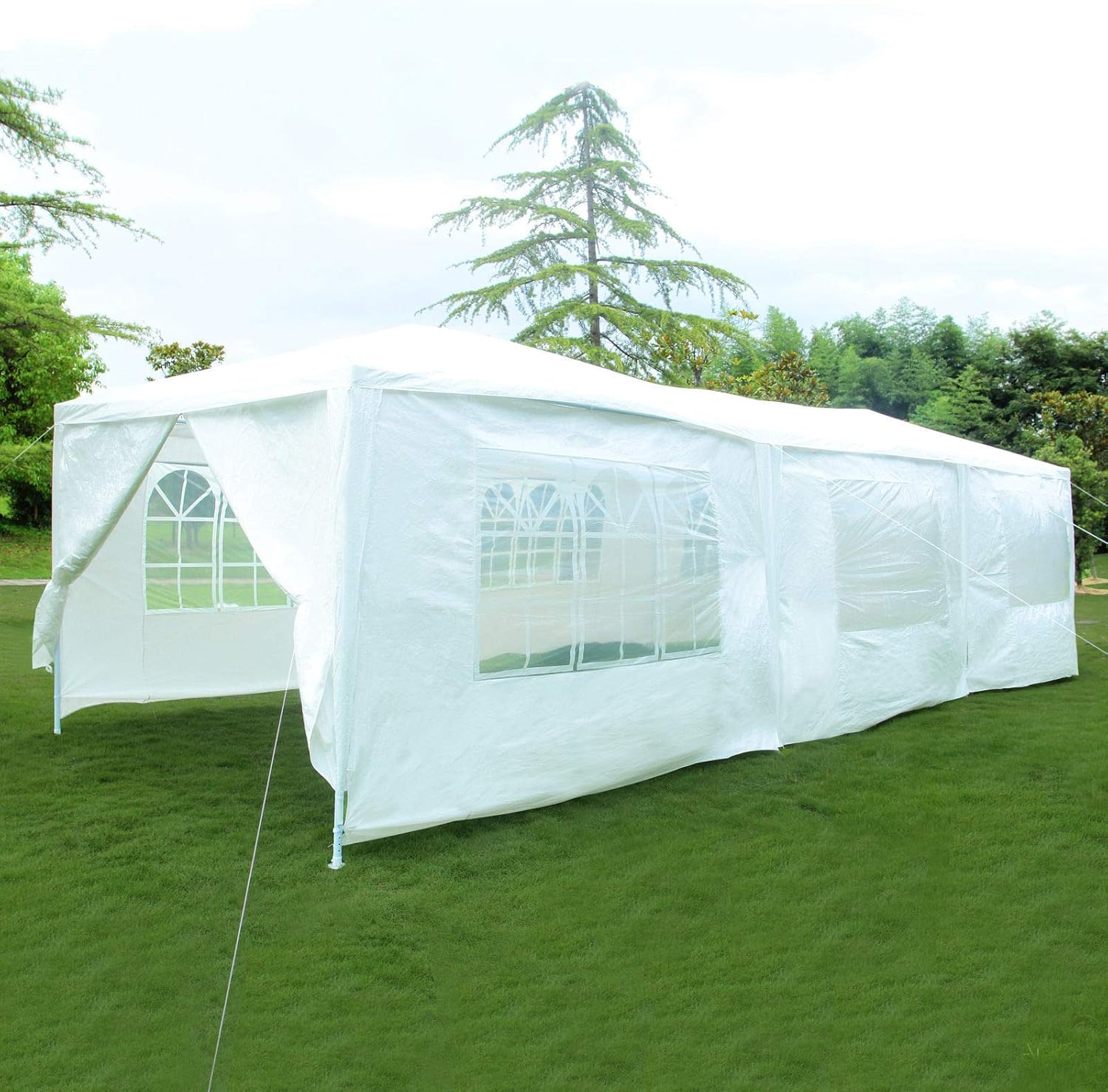 10'x30' Outdoor Canopy Party Wedding Tent White Gazebo Pavilion w/8 Side Walls