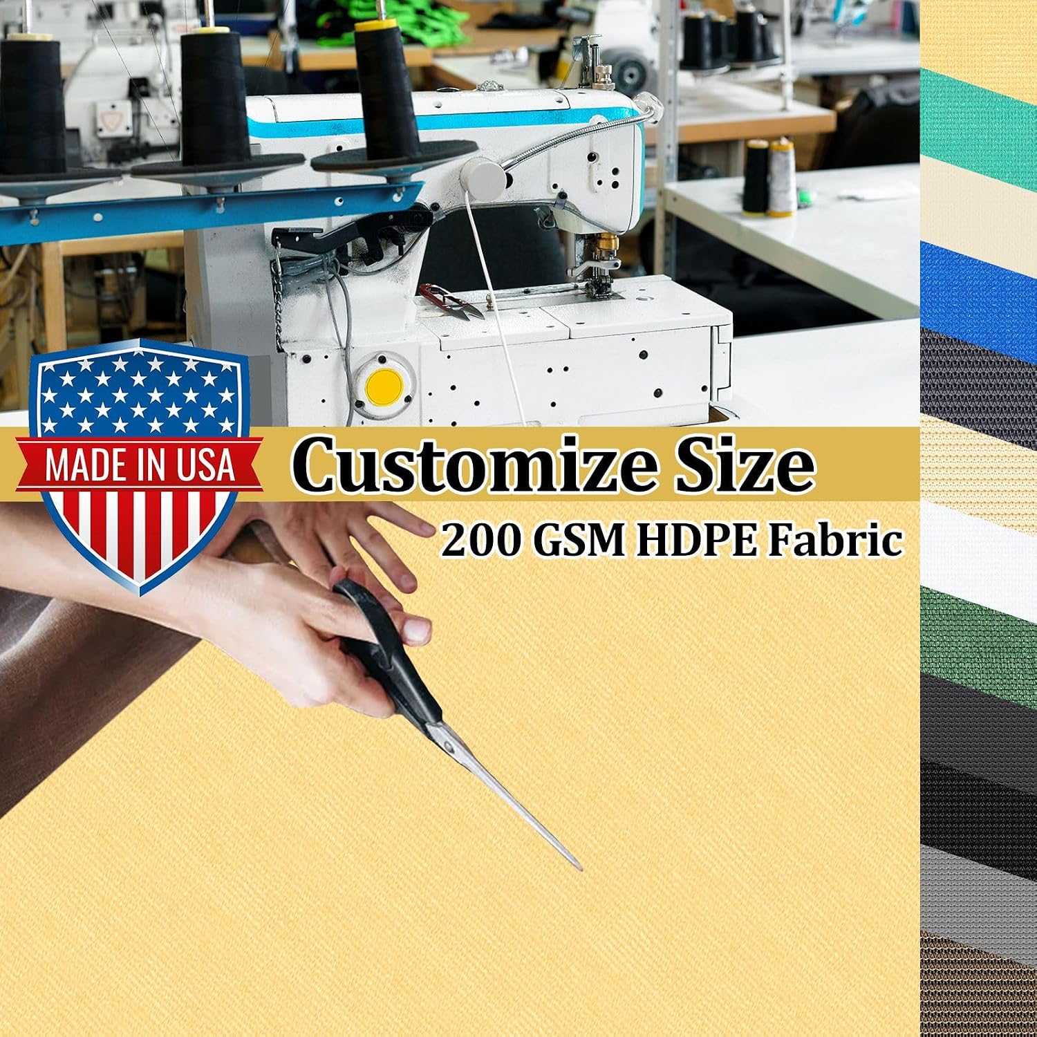Shade&Beyond Customized Size 12' X 20' Shade Cloth with Grommets, 90% UV Protection Pergola Shade Cover Mesh Tarp Sun Screens for Patio GN09, Sand