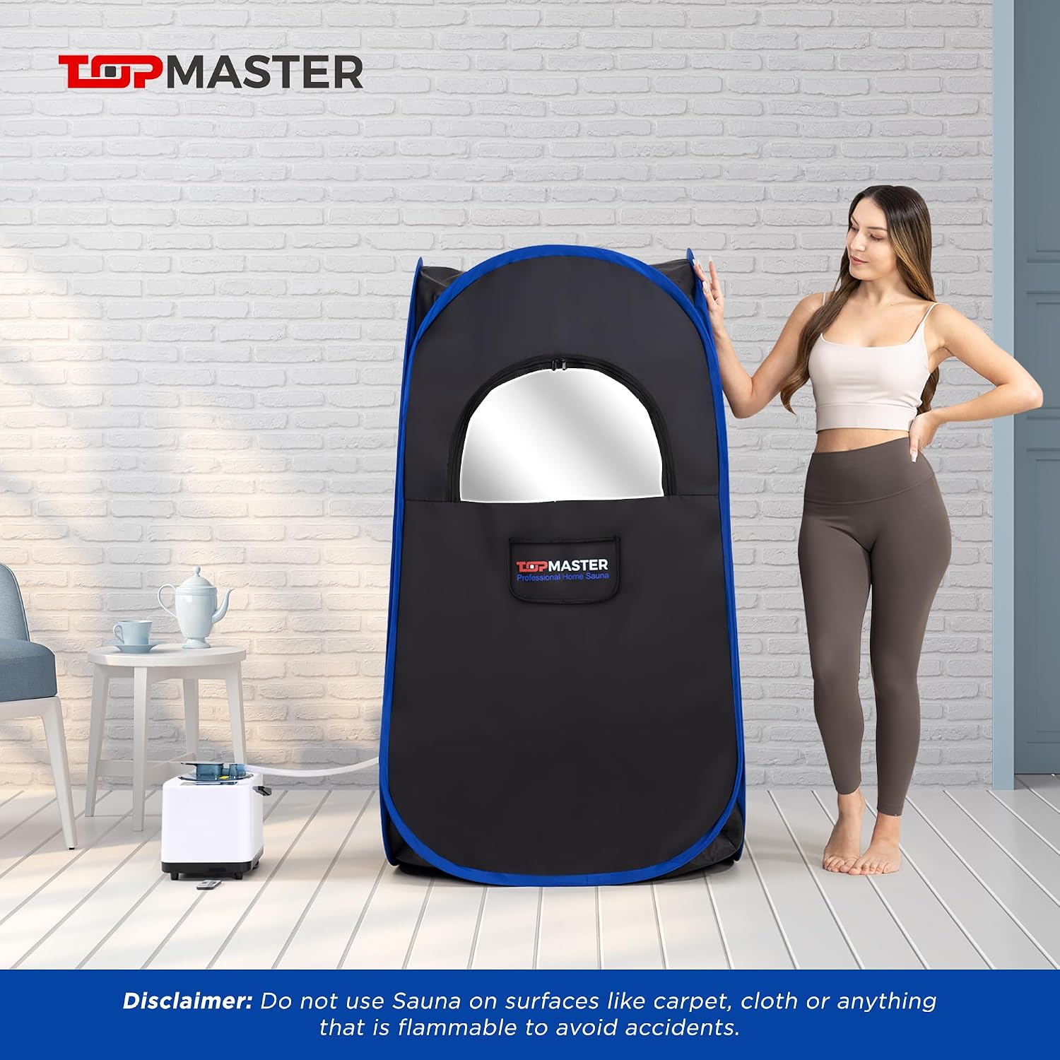 TopMaster Foldable Steam Sauna, Portable Steam Sauna for Home, Sauna Tent, Sauna Box Portable, Indoor Portable Sauna with Foldable Chair, Remote Controller - 3L 1100W Steam Generator Black