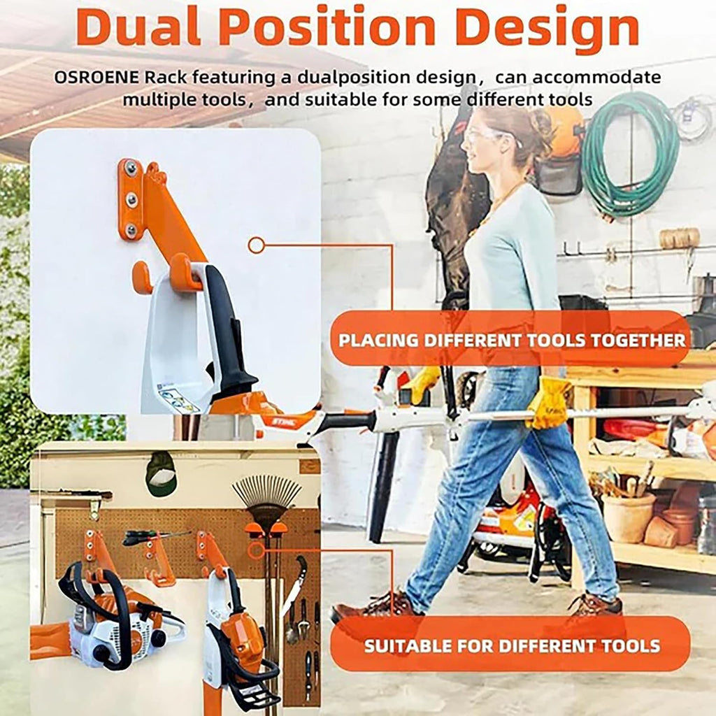 Chainsaw Hanger, 6 Pack Heavy Duty Chainsaw Holder Wall Mount, Garage Shop Organization and Storage Shed Organizer Weed Eater Hanger Backpack Blower Rack Yard Maintenance Must Haves