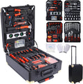 969pcs Home Repair Tool Set Kit for Men, Toolbox Storage Case with 4 Drawers, General Household Tool Kit with Rolling Tool Box, Tool Set Kit for Maintenance, Garden, Homeowner, Handyman -Black