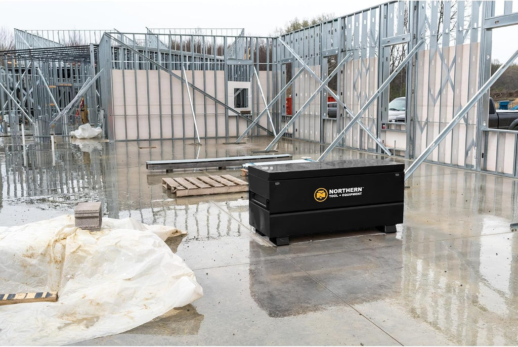 Northern Tool + Equipment. Jobsite Box, Black, 48in.W x 24in.D x 28in.H, Model# 2048-NTE (60 Inches)