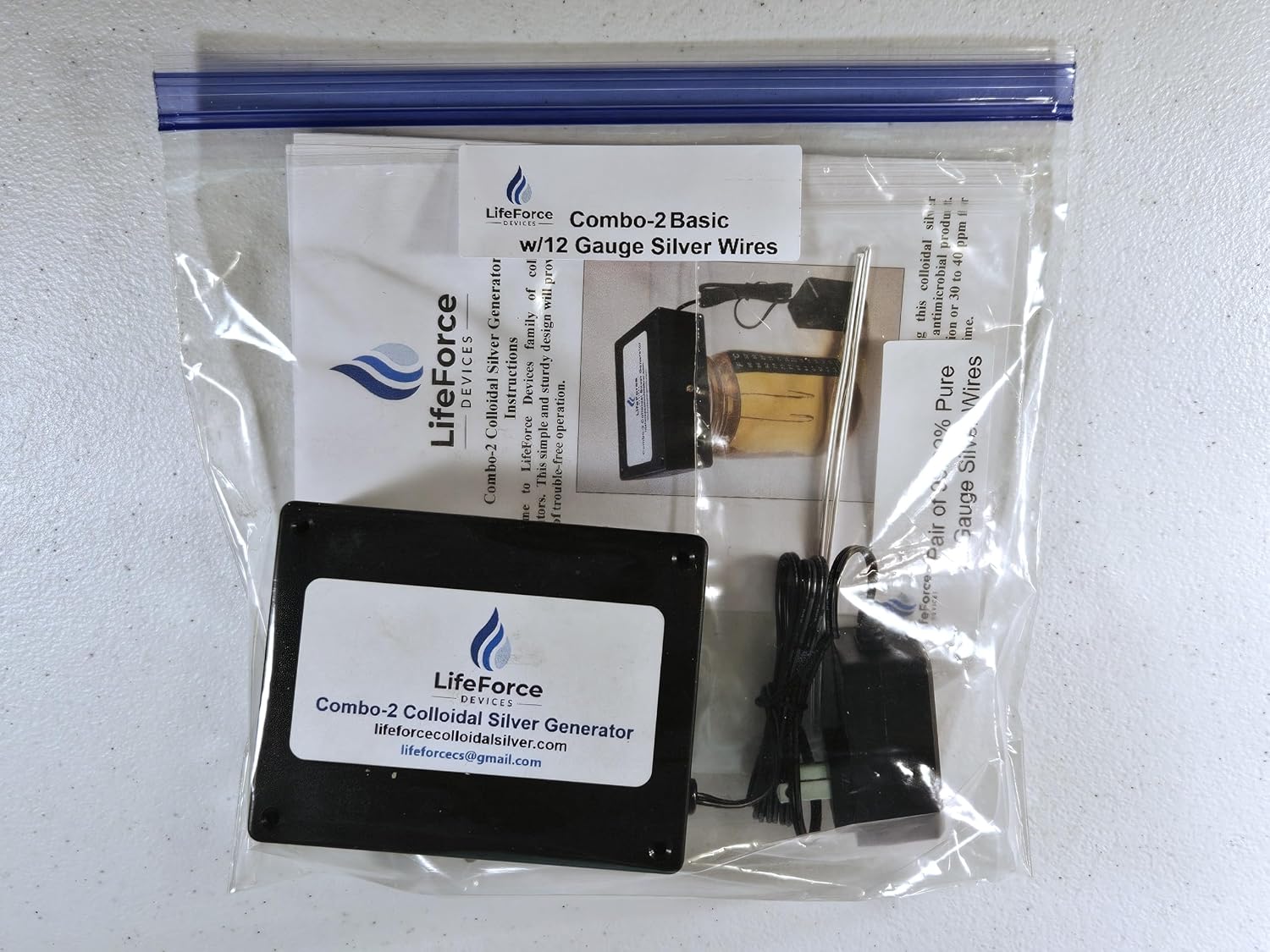 Combo-2 Basic Silver Generator Package – Home & Off-Grid Solution Kit – Make 32 oz in 22 minutes – Dual Power with Pure Silver Wires (Gauge-12)