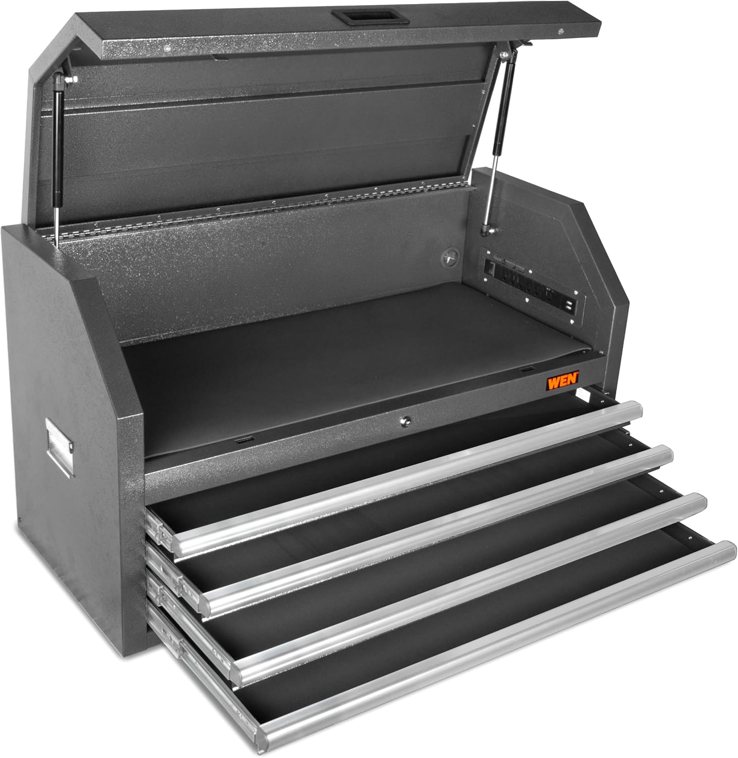 Wen 42-Inch Premium Tool Chest with Heavy Duty 21-Gauge Powder-Coated Steel Construction and Onboard Charging Station (GG421T)