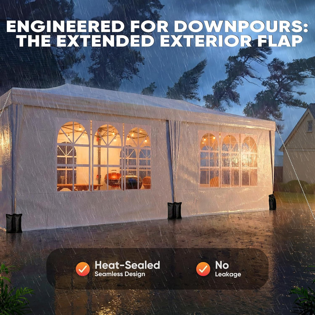 Quictent 10x20 Pop up Canopy with Sidewalls Easy up Canopy Tent Instant Shelter with Windows for Outdoor Events Parties Weddings Commercials Vendors