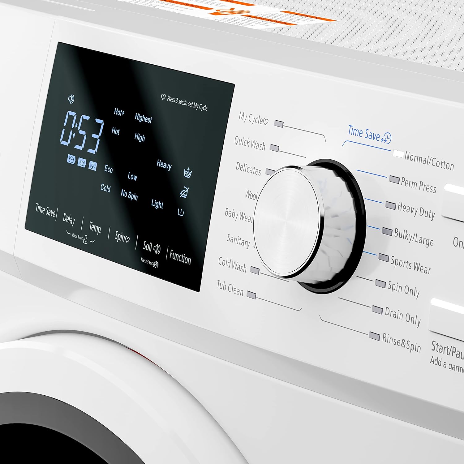 KoolMore 24' Front Load Washing Machine, 2.7 Cu. Ft., Space Saving Unit with 20-Minute Quick Wash, 12 Washing Cycles, Quiet Inverter Motor [White] [120V] (FLW-3CWH)