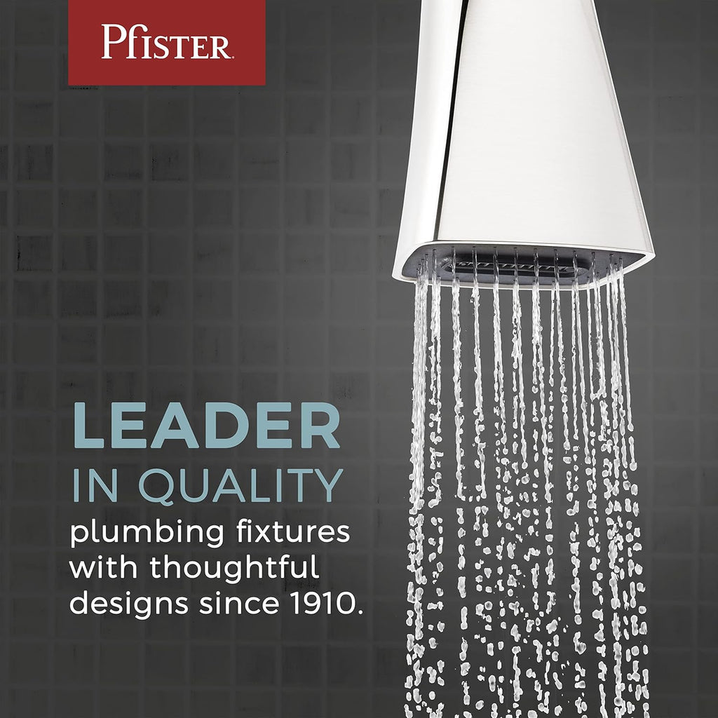 Pfister LG01-8CBC 3-Handle Tub and Shower Faucet Set with Metal Cross Handles, Polished Chrome Finish, 1.8 GPM Flow Rate, 5-Hole Installation, Valve Sold Separately