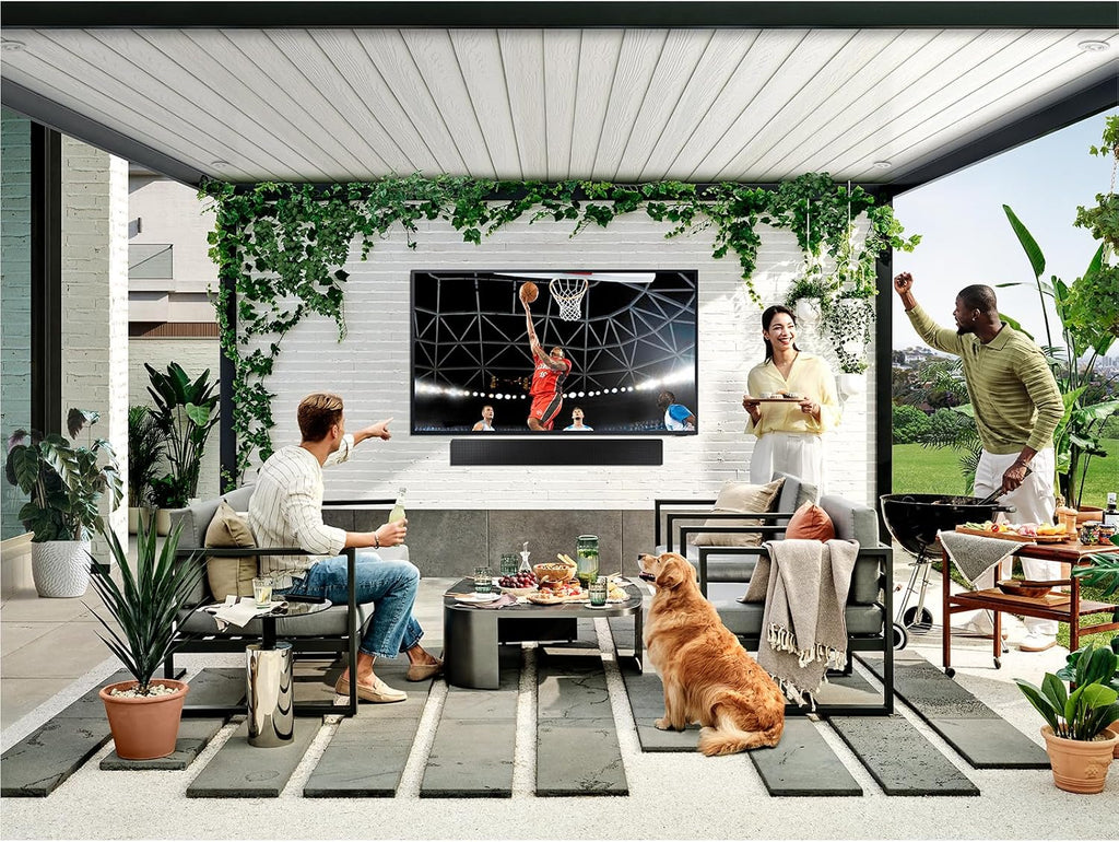 SAMSUNG 55-Inch Class Neo QLED 4K The Terrace Partial Sun, Quantum HDR+ (QN55LST7DAFXZA, 2024 Model) + SAMSUNG 55-Inch The Terrace Outdoor Smart TV Dust Cover with Protective Lining, VG-SDCC55G