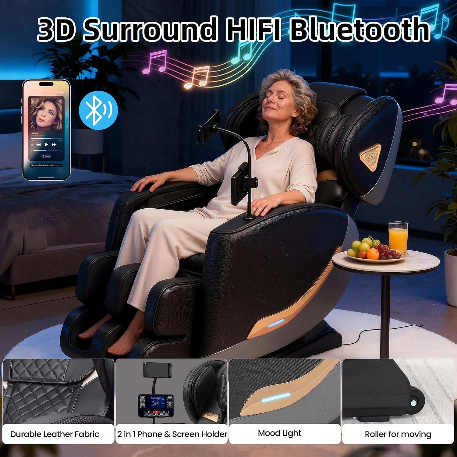 Upgraded Massage Chair Full Body, Zero Gravity Massage Chair Recliner- 10 Fix Points, 2026 Shiatsu Massage Chairs with Heat, Airbags, Foot Massage, 6 Auto Modes, Bluetooth Speaker