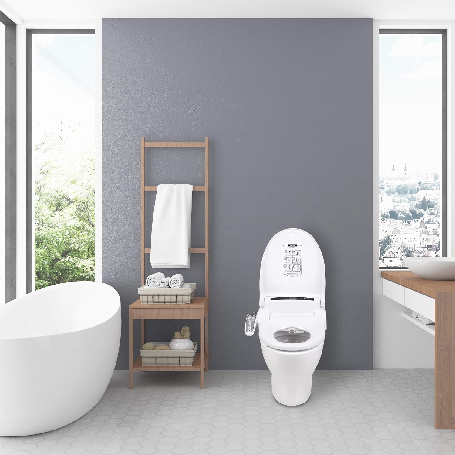 Lotus Bidet ATS-908 Round, Purestream Function(Constipation Relief) Heated Seat, Temperature Controlled Wash, Warm Air Dryer, Easy DIY Installation, Made in Korea