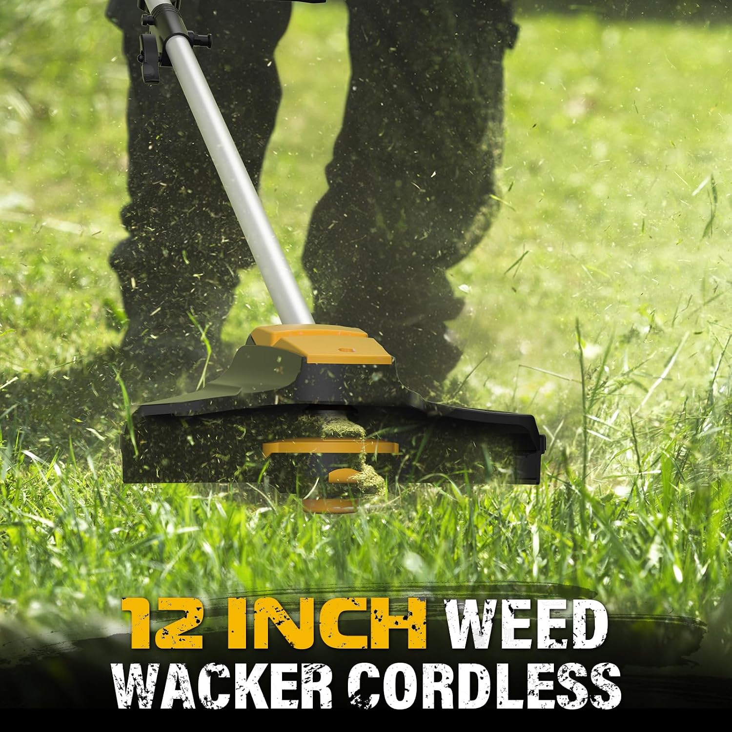 ZEGJAW 40V Weed Wacker Cordless, 8-Inch Pole Saw, Hedge Trimmer and Brush Cutter, 4-in-1 Multi Garden Tools with 2X20V 4.0Ah Batteries and Charger