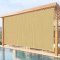 10'W x 8'H Sesame Outdoor Roller Shade with Crank Wand Patio Shades Roll up, Privacy Protection & UV Blocking for Pergola | Gazebo