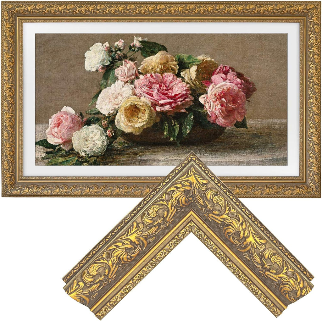 Elegant Vintage-Style TV Frame (Light Gold, 32') - Compatible ONLY with Samsung The Frame TV and Pro TVs (Fits 2021-2026, 32LS03A/B/C/FA)