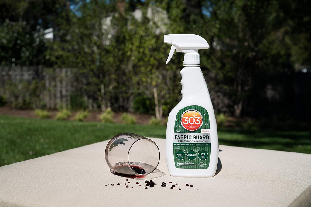 303 Products Fabric Guard, Water Repellent Spray for Outdoor Fabrics – Protects Upholstery, Cushions & Canvas, Stain Protection, Sunbrella Recommended, 1 Gallon (4-Pack)