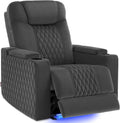 MCombo Zero Gravity Oversized Power Recliner Chair for Adults with Power Headrest & LED Light, Fabric Recliner Chair for Living Room & Home Theater, USB & Type C Port, Armrest Storage HTS401