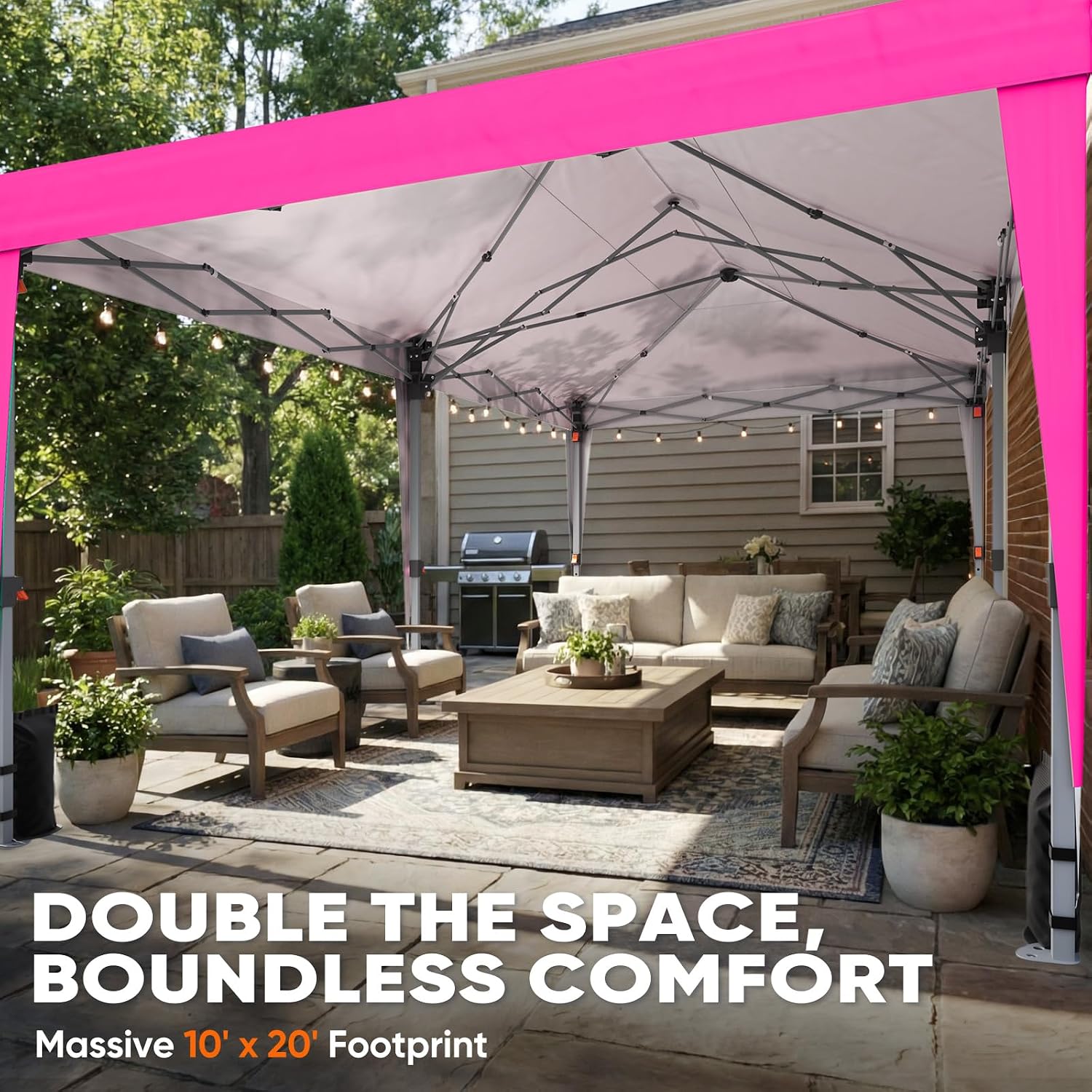 Quictent 10x20 Pop up Canopy Without Sidewalls Easy up Canopy Tent Instant Shelter with Windows for Outdoor Events Parties Weddings Commercials Vendors