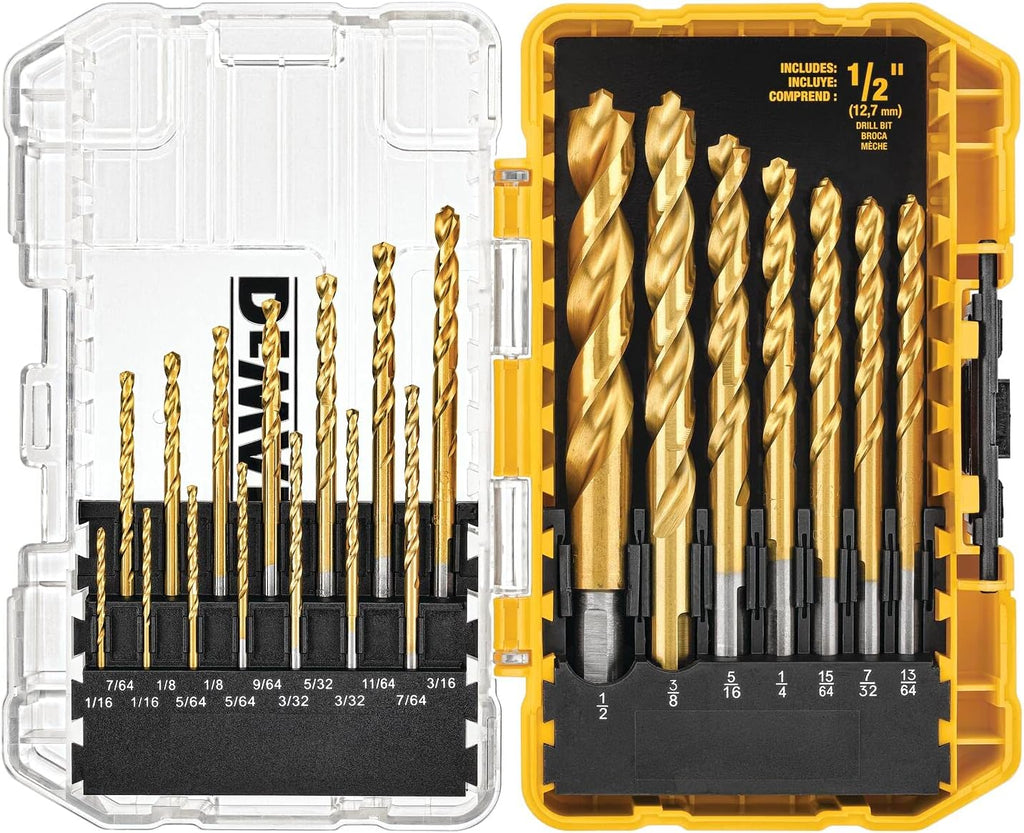DEWALT Mechanics Tool Set, 192-Piece with Titanium Drill Bit Set, Pilot Point, 21-Piece (DWMT75049 & DW1361)