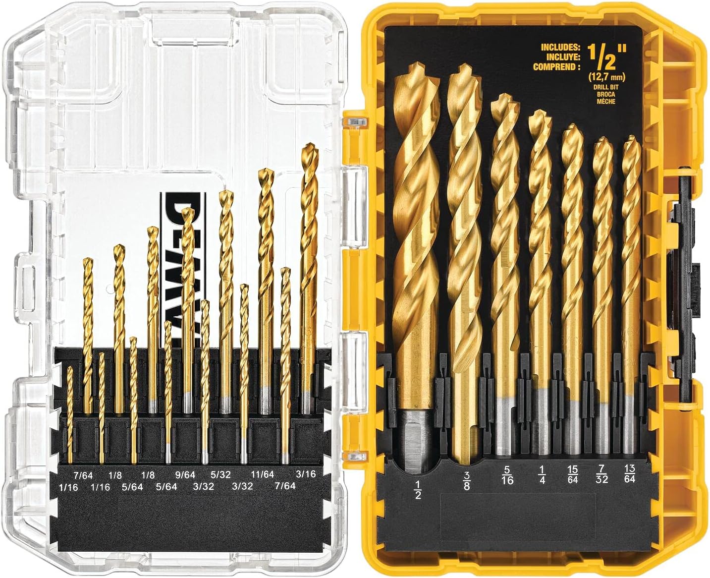 DEWALT Mechanics Tool Set, 192-Piece with Titanium Drill Bit Set, Pilot Point, 21-Piece (DWMT75049 & DW1361)