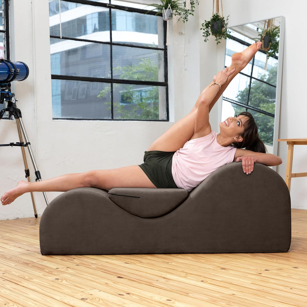 Avana Luvu Lounger - Chaise Lounge Chair for Yoga, Exercise, Massage - High Density Foam - Made in the USA - Espresso