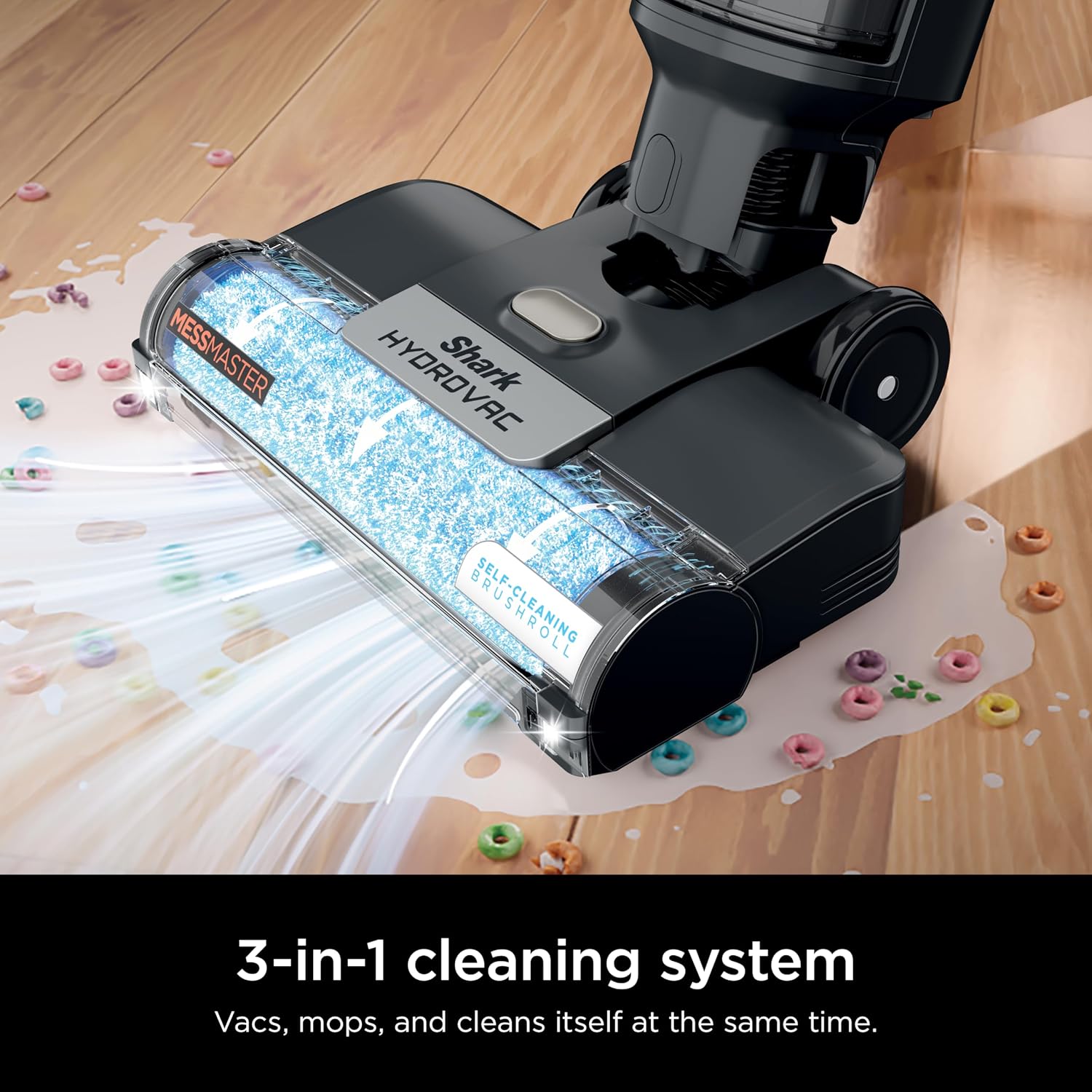 SHARK WD261 HydroVac MessMaster Heavy Duty 3-in-1 Cordless Self-Cleaning Multi-Surface Cleaner, LED Headlights, Lightweight, Powerful Suction, for Hard Floors & Area Rugs, Stone (Renewed)