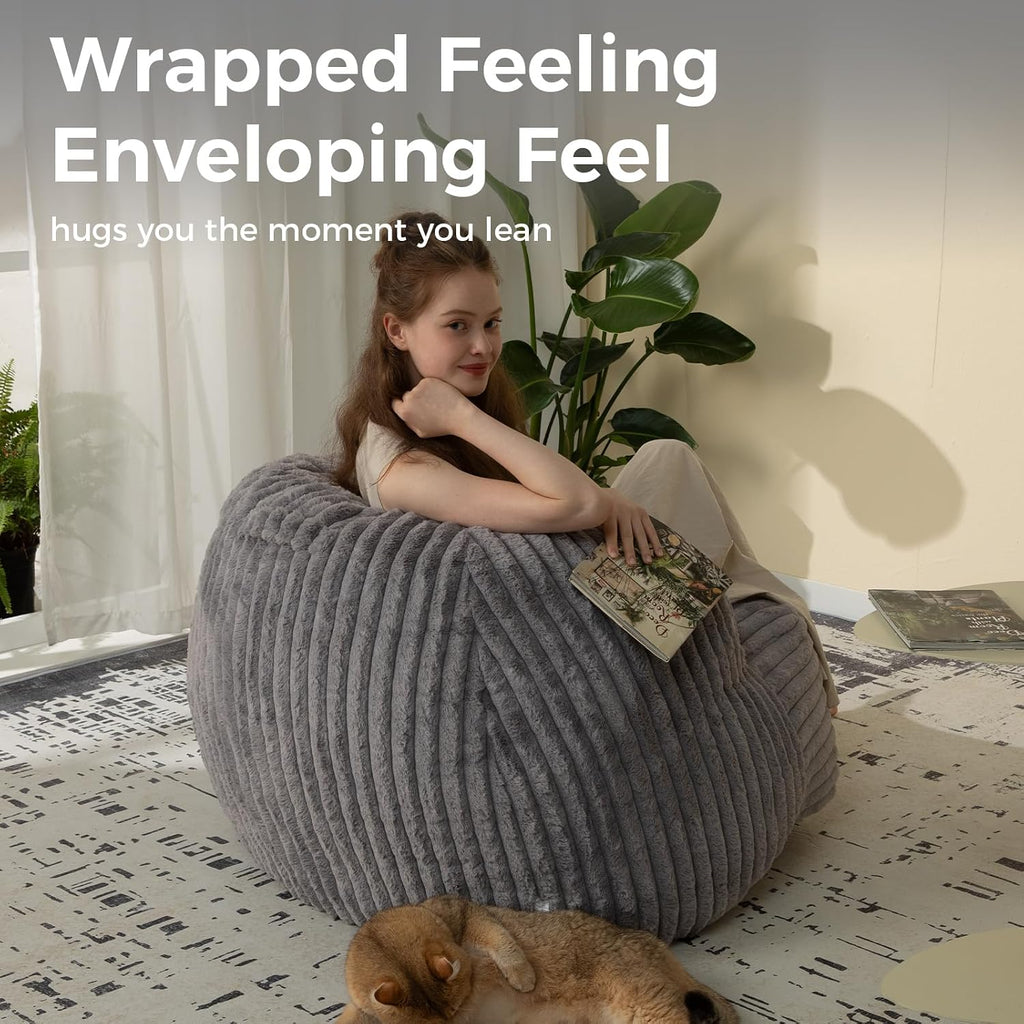 EBENCHICO Bean Bag Chair for Adults and Teens, Comfy Cozy Bean Bag Chairs,Beanbag Chair for Dorm Lazy Couch Sofa Chair Living Room Gaming,Reading