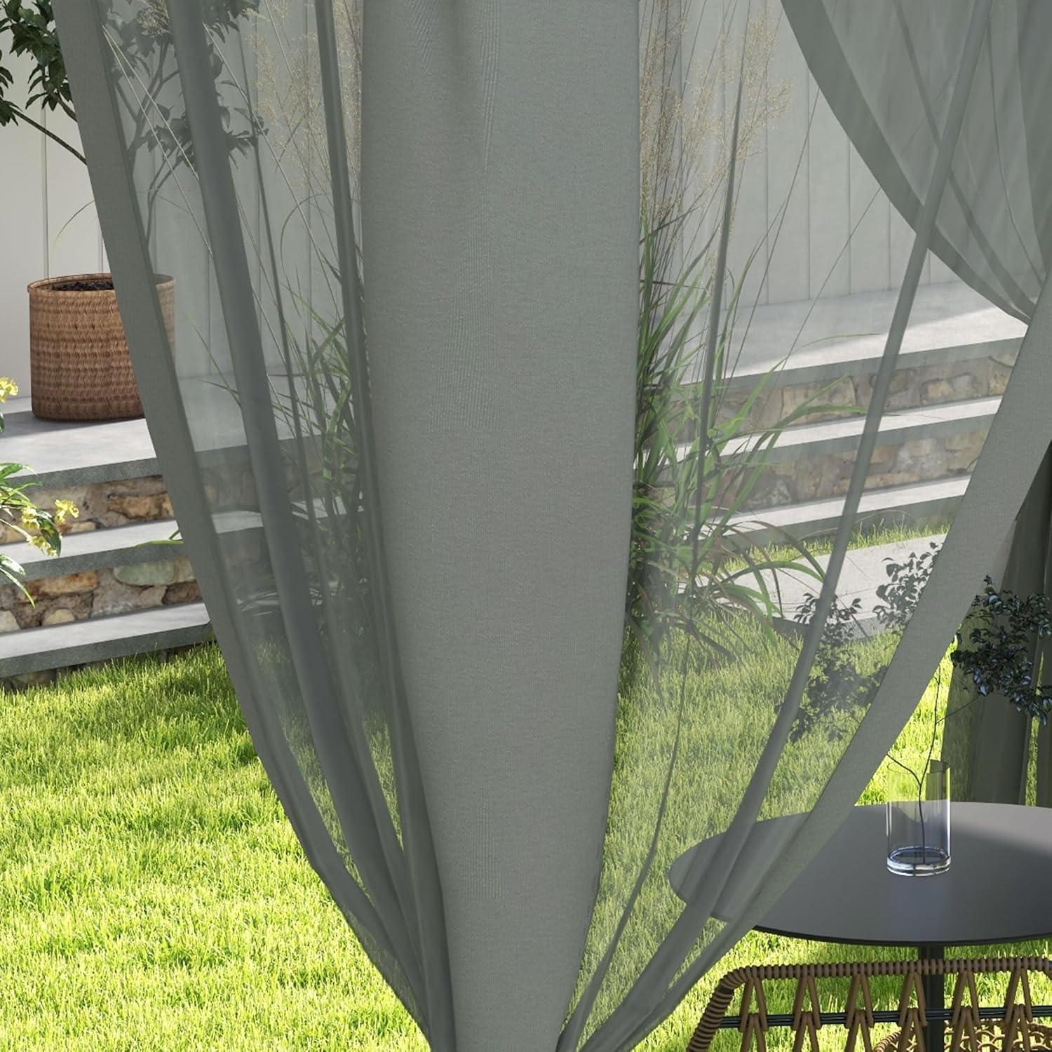 Outsunny 9.6' x 11.6' Patio Gazebo, Outdoor Canopy Shelter with 2-Tier Roof and Netting, Steel Frame for Garden, Lawn, Backyard, and Deck, Gray
