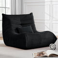 Bean Bag Chair for Adults, Giant Bean Bag Chairs with Lumbar Pillow, Oversized Corduroy Memory Foam Boneless Chair with High-Rebound, Lazy Floor Sofa for Reading Gaming Living Room Bedroom, Black