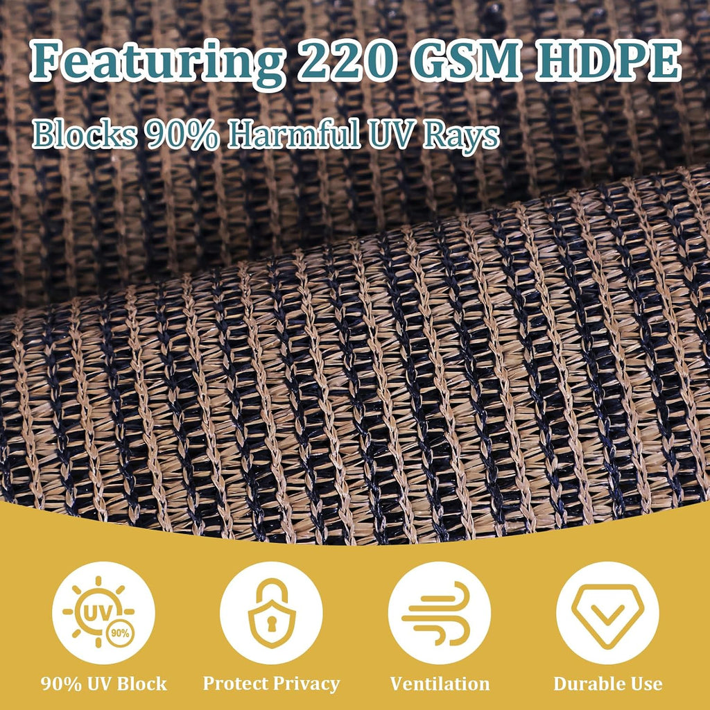 Shade&Beyond Patio Shades Roll Up Outdoor 11' W x 8' H, Cordless Roller Shade Blinds with 90% UV Protection, Exterior Sunshade Cloth Roll for Pergola Porch Gazebo Balcony, Mocha