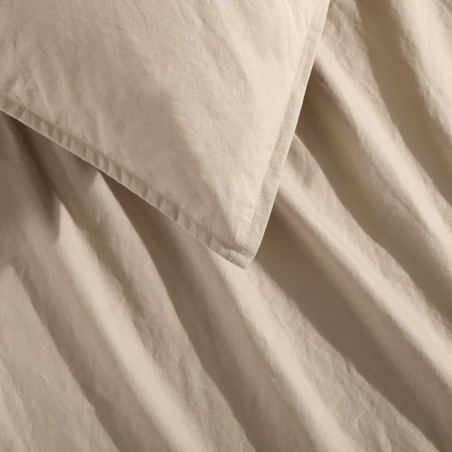 Calvin Klein - King Comforter Set, Modern Cotton Washed Percale Bedding with Matching Shams, Oeko-Tex Certified (Washed Percale Camel Brown, King)