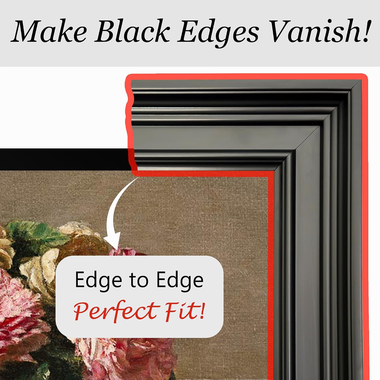 Black TV frame 43' (Linear Noir, 43-LS03) - Compatible ONLY with Samsung The Frame TV and Pro TVs (Fits 2021-2026, LS03A, LS03B,LS03C,LS03D,LS03FA,LS03FW)