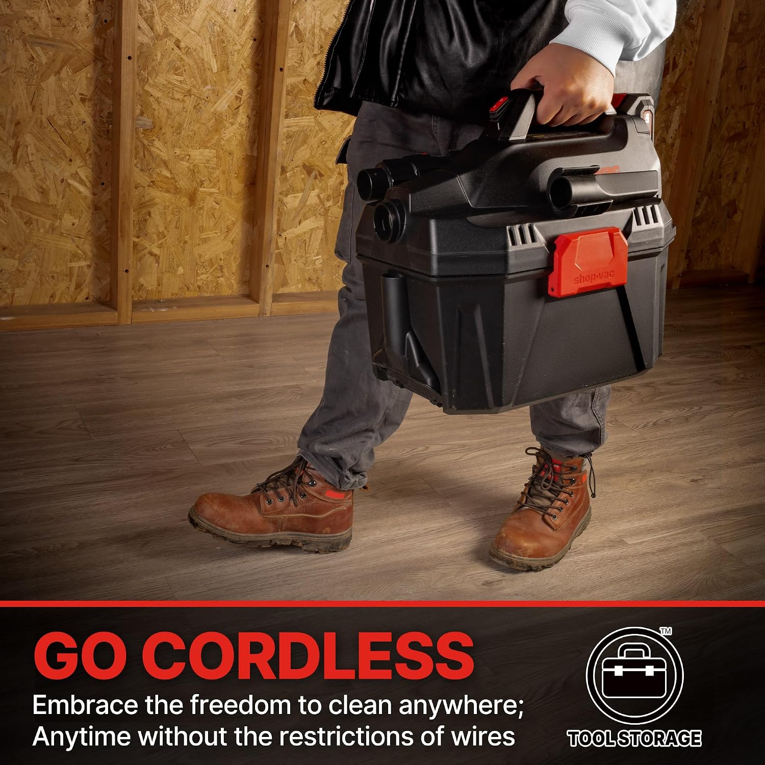 Shop-Vac 5430022 Cordless 2-in-1 Wet/Dry Vac and Blower, 1.5 Inch Diameter x 5 Foot Hose, Includes 20V Rechargeable Battery, Lightweight Design