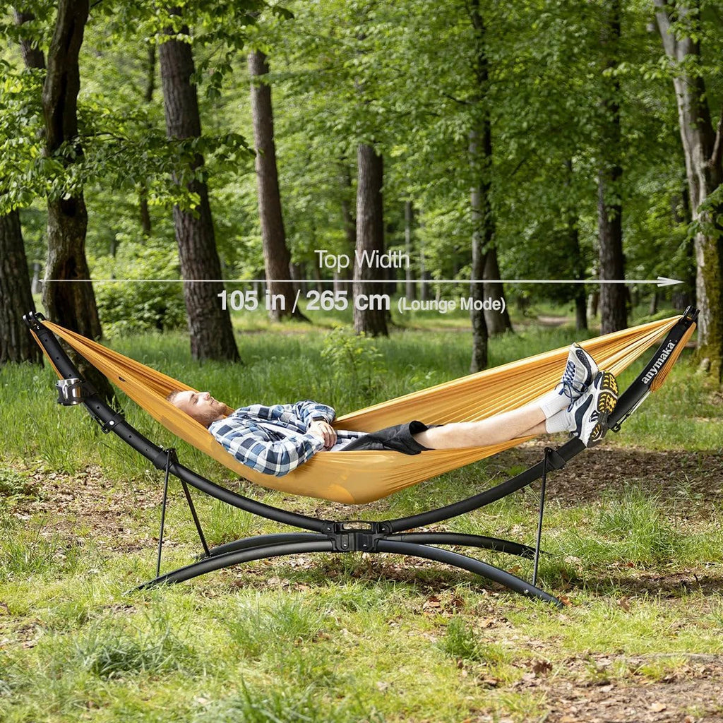 anymaka Set Up in 3 Seconds Adjustable Portable Aluminum Alloy Hammock Stand for Outside with Chair Mode & Lounge Mode up to 105''