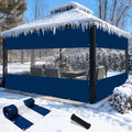 Shade&Beyond Outdoor Vinyl Curtain, 12'W x 20'L Heavy Duty Clear Tarp with Grommets Waterproof, Privacy Clear Panel UV-Resistant for Pergola Gazebos Porch Enclosure Patio(Customized Size, Blue)