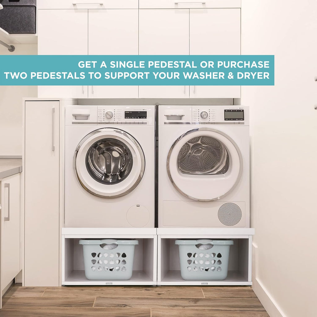 Ivation | Wooden Laundry Pedestal for Washer & Dryer, Made to Fit All Machines - Whirlpool, LG, GE, Samsung, and More, Made of Durable Solid Wood Material, 33.86' x 29.92'