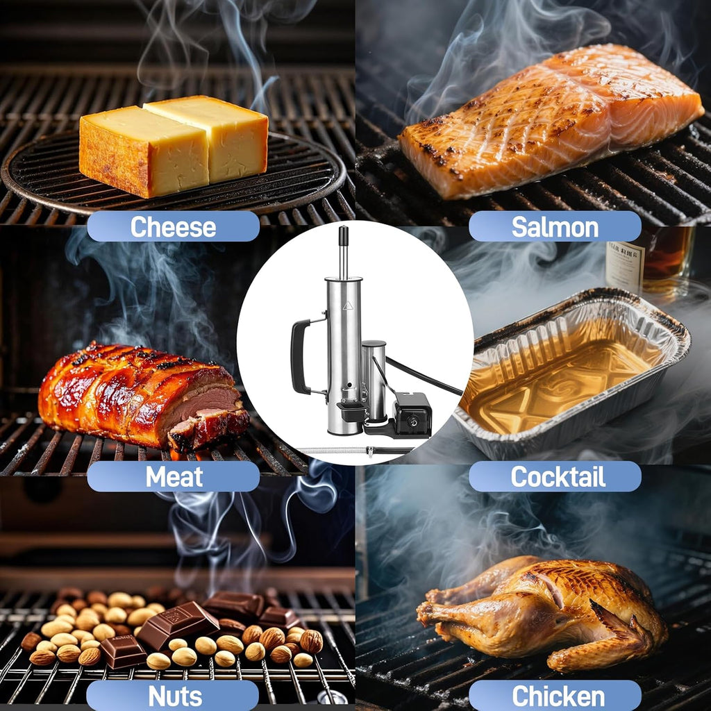 Outdoor Smoke Generator, Stainless Steel Electric Smoker, Smoke Tube for Pellet Smoker, Hot/Cold Smokers with Adjustable Smokes Volume Air Pump, Perfect for Cold Smoking Cheese, Traeger accessories