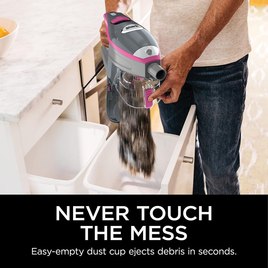 Shark HV371 Rocket Pro DLX Corded Stick, Removable Hand Vacuum, Advanced Swivel Steering, XL Cup, Crevice Tool, Upholstery Tool & Anti-Allergen Dust Brush (Fuchsia) (Renewed)