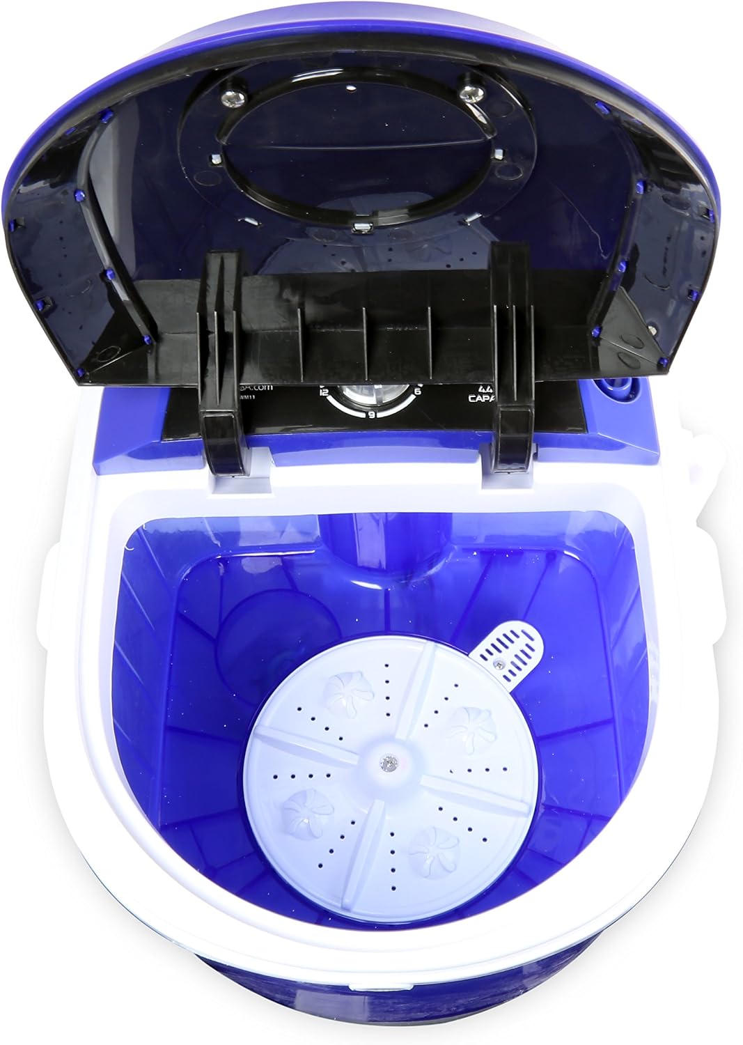 Pyle Upgraded Version Portable Washer - Top Loader Portable Laundry, Mini Washing Machine, Quiet Washer, Rotary Controller, 110V - For Compact Laundry, 4.5 Lbs. Capacity, Translucent Tubs