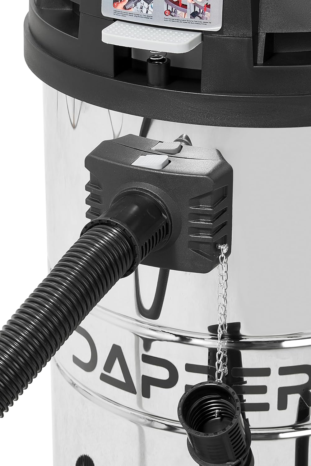 Dapper Supply 21 Gallon 8.5 Peak HP Wet/Dry Vacuum, Stainless Steel Tank, 2 in 1 Function Portable Shop Vacuum with Attachments, Built-in Drain Ideal for Jobsite, Garage & Workshop.