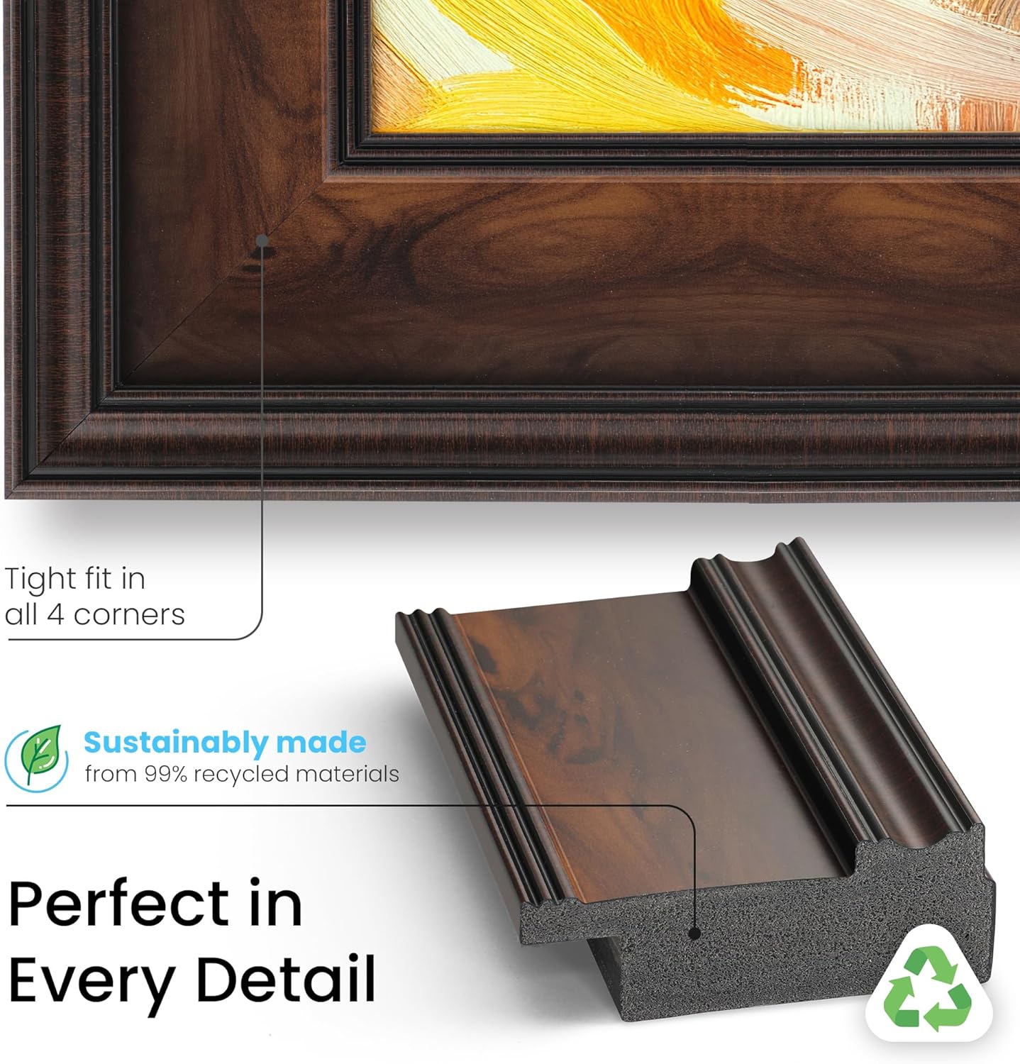 Burlwood 43' Premiere Deco TV Frame - Compatible ONLY with Samsung The Frame TVs (Fits 2021-2026, LS03A, LS03B, LS03C, LS03D, LS03FA)