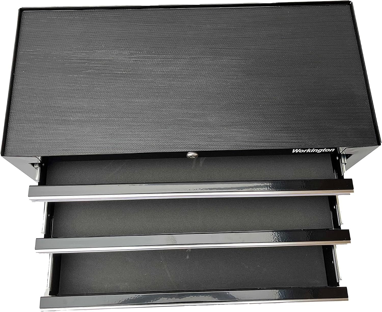 Workington Industrial 3 Drawers Portable Metal Intermediate Box, 26' Middle Tool Chest Cabinet with Ball Bearing Drawer Slides, Steel Tool Storage Box Organizer 4009 Black