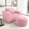 HABUTWAY Bean Bag Chair for Adults with Pillow, Giant Bean Bag Chairs with Ottoman, Comfy Dorm Chair with High Backrest & Wider Armrest, Lounger Chair Indoor for Bedroom Living Room(Pink)