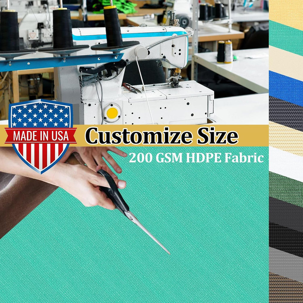 Shade&Beyond Customized Size 90% Sun Shade Cloth with Grommets, 12' X 20' Pergola Shade Cover Canopy, Mesh Tarp Sun Screens for Patio, Outdoor, Garden, Backyard GN08, Turquoise