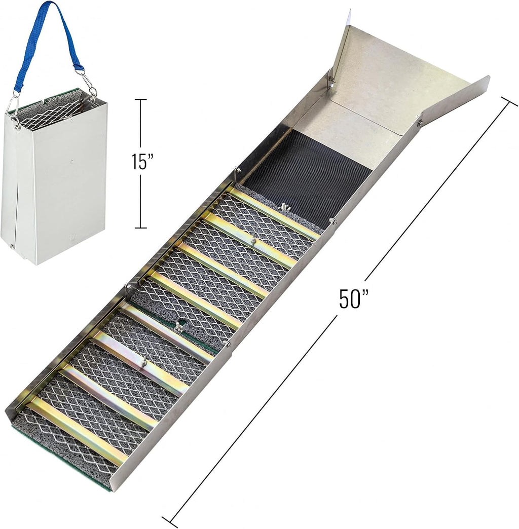 ASR Outdoor 50' Aluminum Folding Sluice Box for Gold Prospecting Backpack Set, Black
