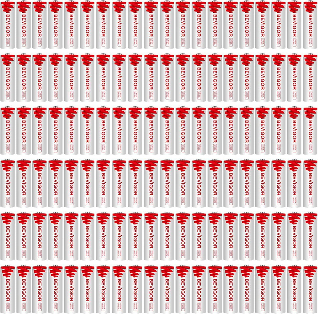 BEVIGOR Lithium AA Batteries, 120 Bulk Pack 1.5V High Performance Lithium Double A Battery (Non-Rechargeable)