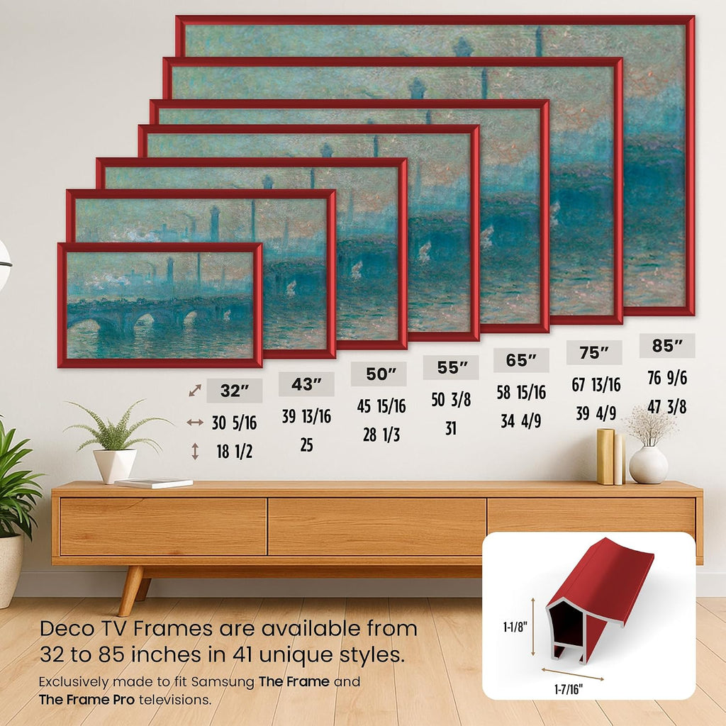 Candy Apple Red Prismatic 55' Alloy Deco TV Frame - Compatible ONLY with Samsung The Frame TVs (Fits 2021-2026, LS03A, LS03B, LS03C, LS03D, LS03FA)