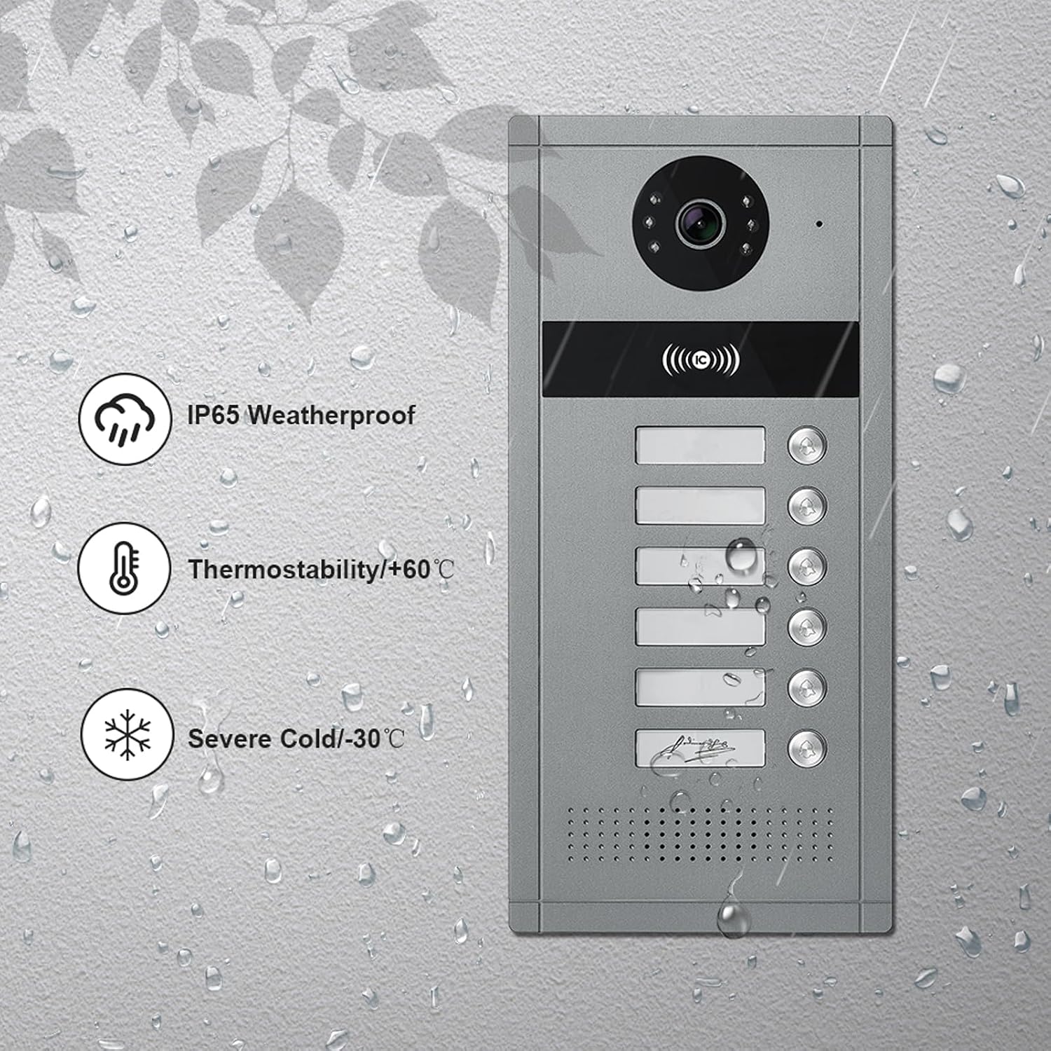 Wired Video Apartment Intercom System,6/12/18/24 Units 7 Inch Monitor 1080P Doorbell Intelligent Doorphone Kit with Motion Detection,Anti-Tamper Alarm,3 in 1 Unlock for Flat House,Tuya (6 Monitor)
