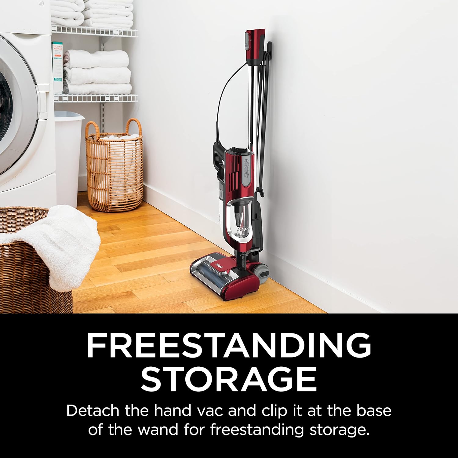 Shark HZ602 Ultralight Pet Pro Corded Stick Vacuum with PowerFins & Self-Cleaning Brushroll, Comet Red (Renewed)